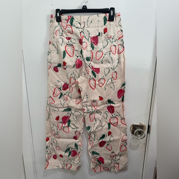 Maeve Cream Pants with Red Strawberry Print - Picture 4 of 5
